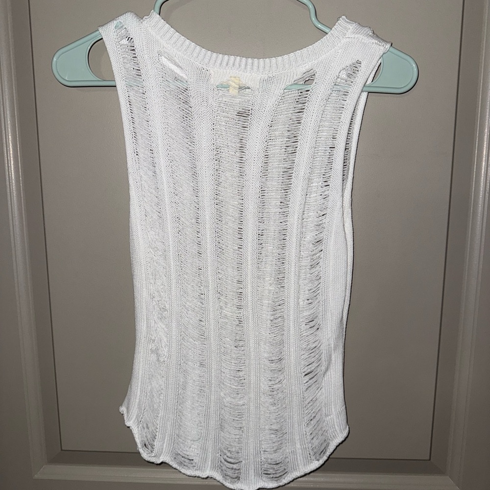 White Sleeveless Knit Top